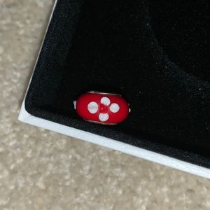 Red and white flower charm